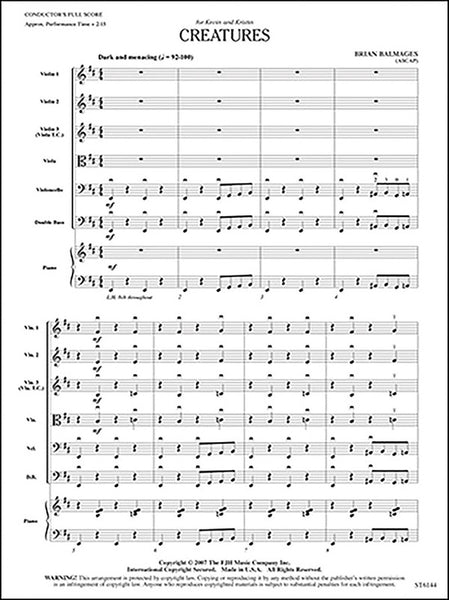 Creatures (Brian Balmages) for String Orchestra