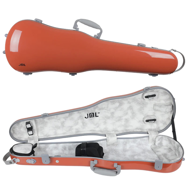 JML Carbon Fibre 1.5 Shaped Violin Case Flora Orange 4/4