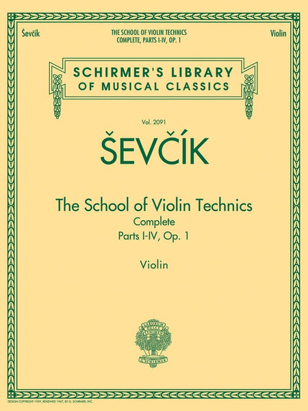 Sevcik, The School of Violin Technique Op. 1 Parts 1-4 for Violin (Schirmer)