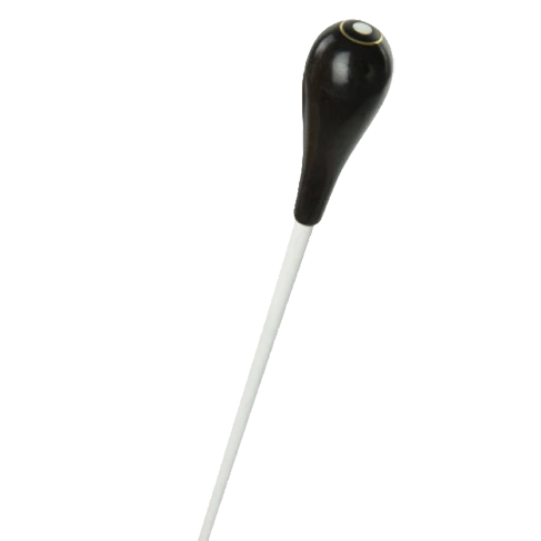 TAKT Baton 13" - White Stick with Pear Shaped Ebony Handle and Parisian Eye