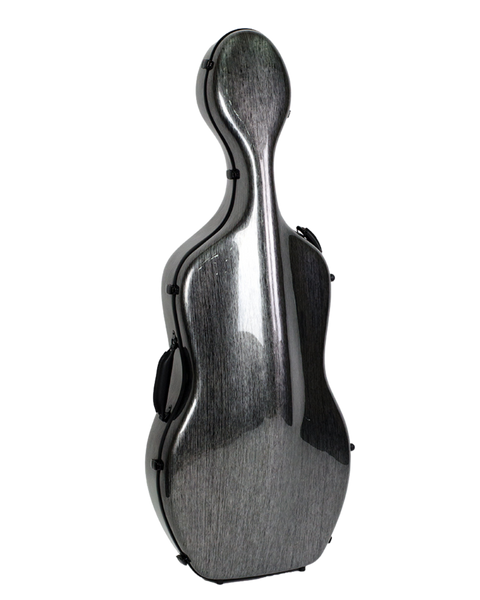 HQ Polycarbon Cello Case 4/4 - Silver and Black Large