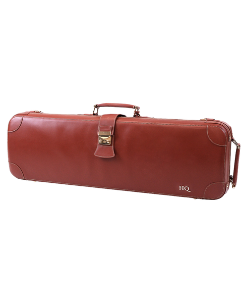HQ Prestige Italian Leather Oblong Violin Case - Brown