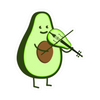 Sticker - Avocado Playing Violin