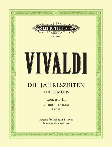 Vivaldi, Autumn from The Four Seasons for Violin and Piano (Peters)