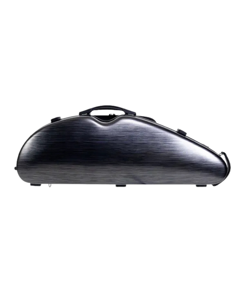 HQ PC Nouveau Half Moon Violin Case 1/2-4/4 - Silver and Black