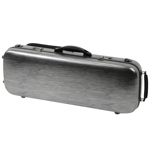 HQ Polycarbon Viola Case Oblong - Brushed Matte Silver and Black