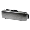 HQ Polycarbon Violin Case Oblong 4/4 - Brushed Silver and Black