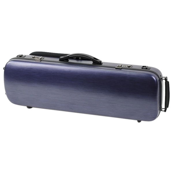 HQ Polycarbon Violin Case Oblong 4/4 - Brushed Blue