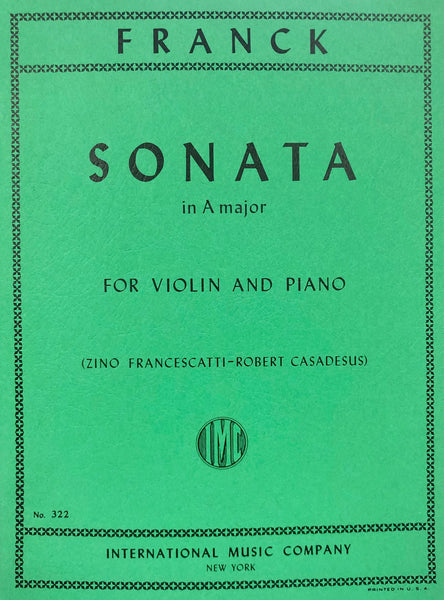 Franck, Sonata in A Major for Violin and Piano (IMC)