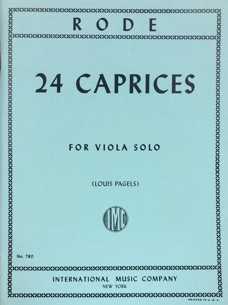 Rode, 24 Caprices for Viola (IMC)