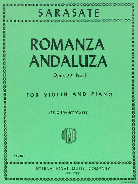 Sarasate, Romanza Andaluza Op. 22 No. 1 for Violin and Piano (IMC)