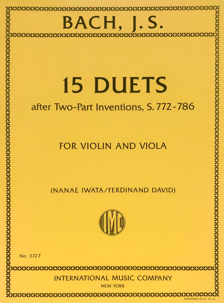 Bach, 15 Duets after Two-Part Inventions for Violin and Viola (IMC)