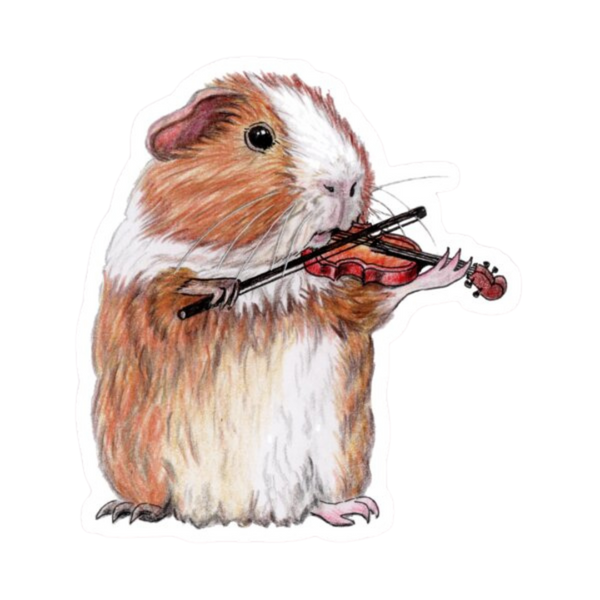Sticker - Guinea Pig playing Violin