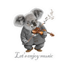 Sticker - Koala playing Violin