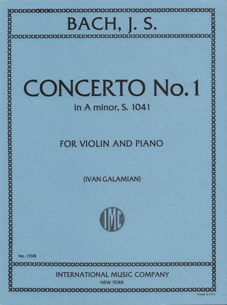 Bach, J.S., Concerto in A Minor BWV 1041 for Violin and Piano (IMC)