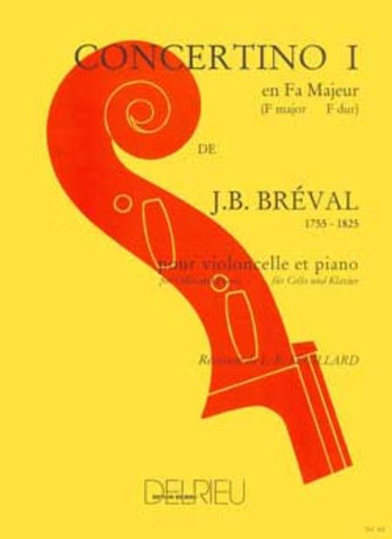 Breval, Concertino No. 1 in F for Cello and Piano (Delrieu)
