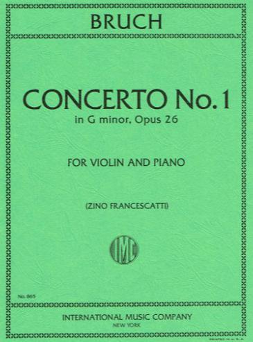 Bruch, Concerto No. 1 in G Minor Op. 26 for Violin and Piano (IMC)