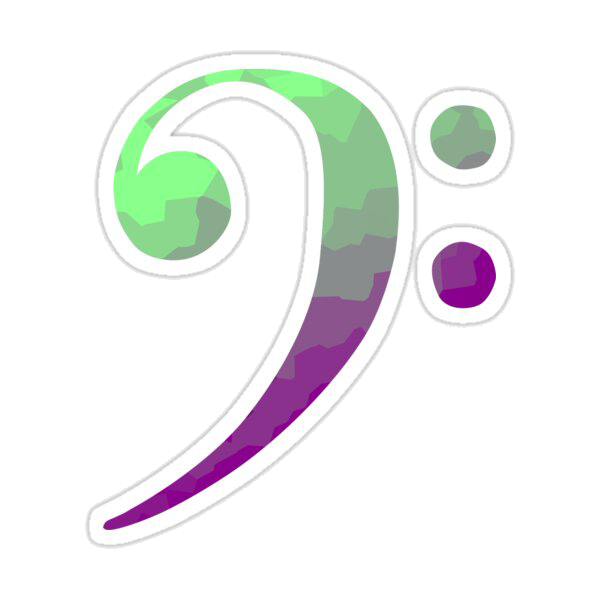 Case Decoration Sticker - Pastel Bass Clef (76mm x 89mm)