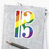 Case Decoration Sticker - Rainbow Alto Clef (68mm x 102mm)