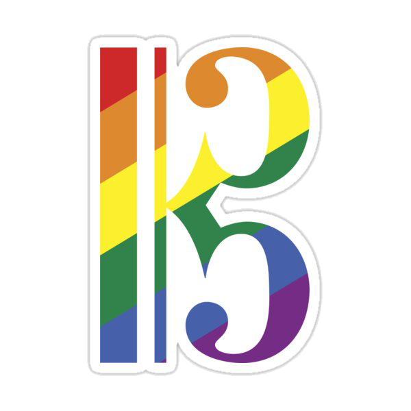 Case Decoration Sticker - Rainbow Alto Clef (68mm x 102mm)