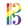 Case Decoration Sticker - Rainbow Alto Clef (68mm x 102mm)