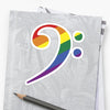 Case Decoration Sticker - Rainbow Bass Clef (76mm x 87mm)