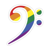 Case Decoration Sticker - Rainbow Bass Clef (76mm x 87mm)