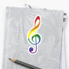 Case Decoration Sticker - Rainbow Treble Clef (25mm x 102mm)