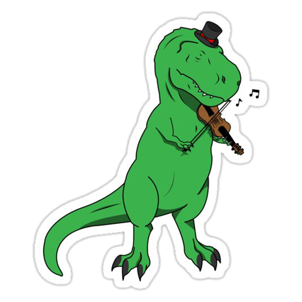 Case Decoration Sticker - T-Rex Plays Violin