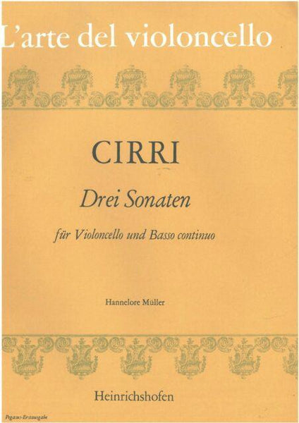 Cirri, 3 Sonatas for Cello and Piano (Heinrichson)