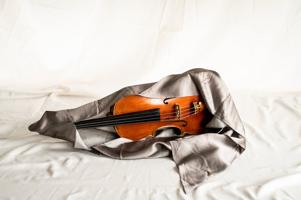 Leatherwood Silk Instrument Wrap - Pure Mulberry Silk Light Grey