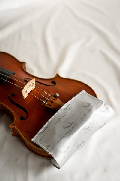 Leatherwood Chin Rest Cover - Pure Mulberry Silk Slate Grey