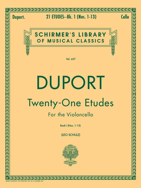 Duport, 21 Etudes for Cello Book 1 (Schirmer)