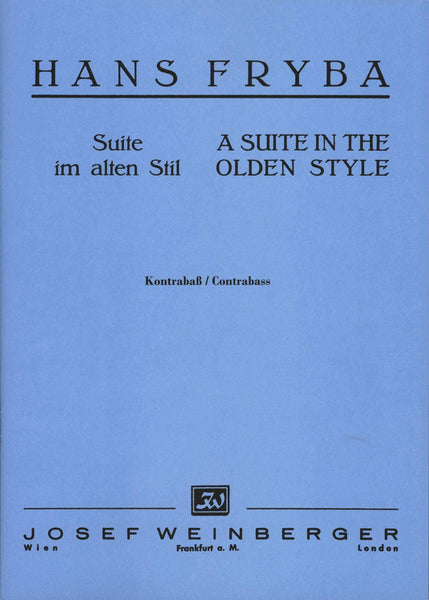 Fryba, Suite in Olden Style for Double Bass (Josef Weinberger)