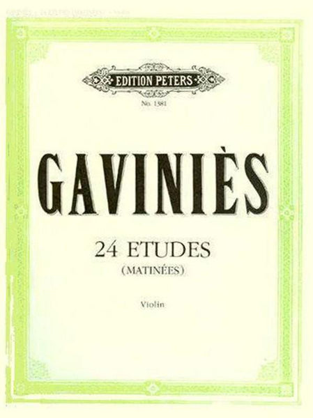 Gavinies, P., 24 Etudes 'Matinees' for Violin (Peters)