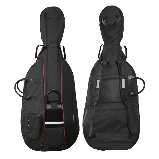 Gewa Prestige Cello Gig Bag 25mm Padding Black with Wheels - 3/4