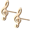 Treble Clef Stud Earrings - Gold
