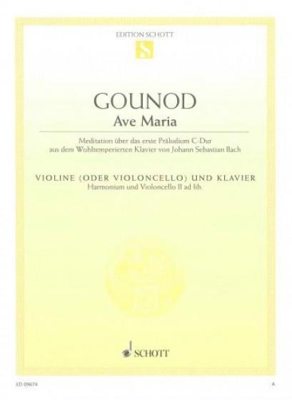 Gounod, Ave Maria for Violin or Cello and Piano (Schott)