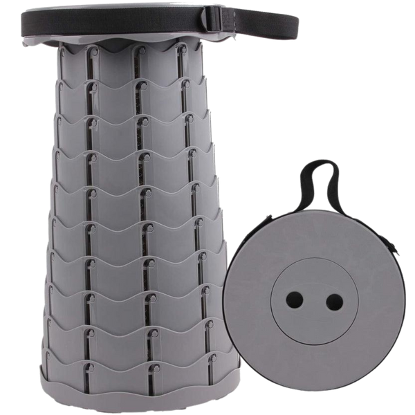 Cello Stool - Round Plastic Adjustable 6.5-44.5cm, Grey