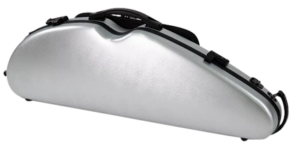 HQ Polycarbon Violin Case HalfMoon 4/4 - Brushed Silver