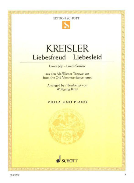 Kreisler, Liebesfreud Liebeslied for Viola and Piano (Schott)