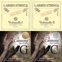 Larsen Solo/Il Cannone Cello Combination String Set 4/4 - Larsen Solo A + D (Med) & Il Cannone G (W&B) & Il Cannone C (D&F)