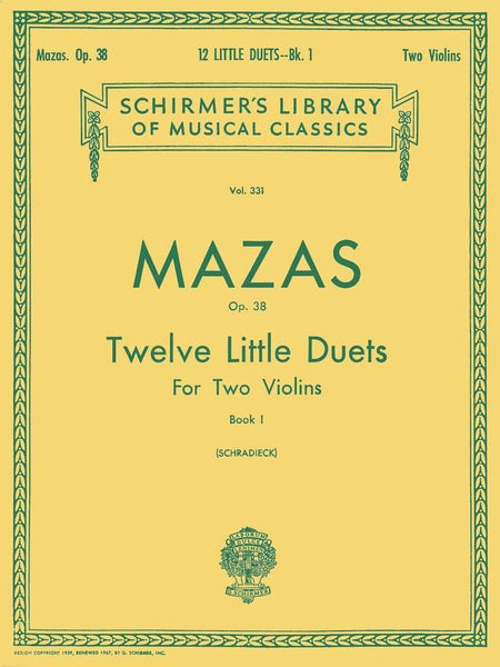 Mazas, 12 Little Duets Op. 38 Book 1 for 2 Violins (Schirmer)