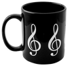 Mug - Black with White Treble Clefs