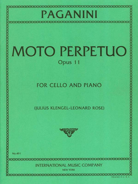 Paganini, Moto Perpetuo Op. 11 for Cello and Piano (IMC)