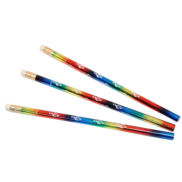 Pencil - Rainbow with Treble Clefs