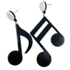 Quaver Acrylic Earrings - Black on White