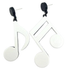 Quaver Acrylic Earrings - White on Black