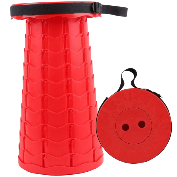 Cello Stool - Round Plastic Adjustable 6.5-44.5cm, Red