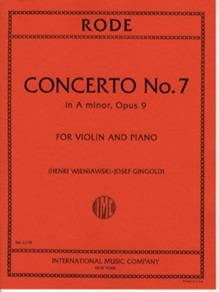 Rode, Concerto in A Minor Op. 9 No. 7 for Violin and Piano (IMC)